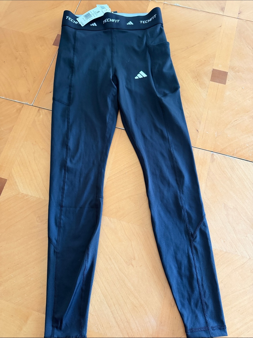 adidas Black Techfit Women's Compression Leggings with Logo